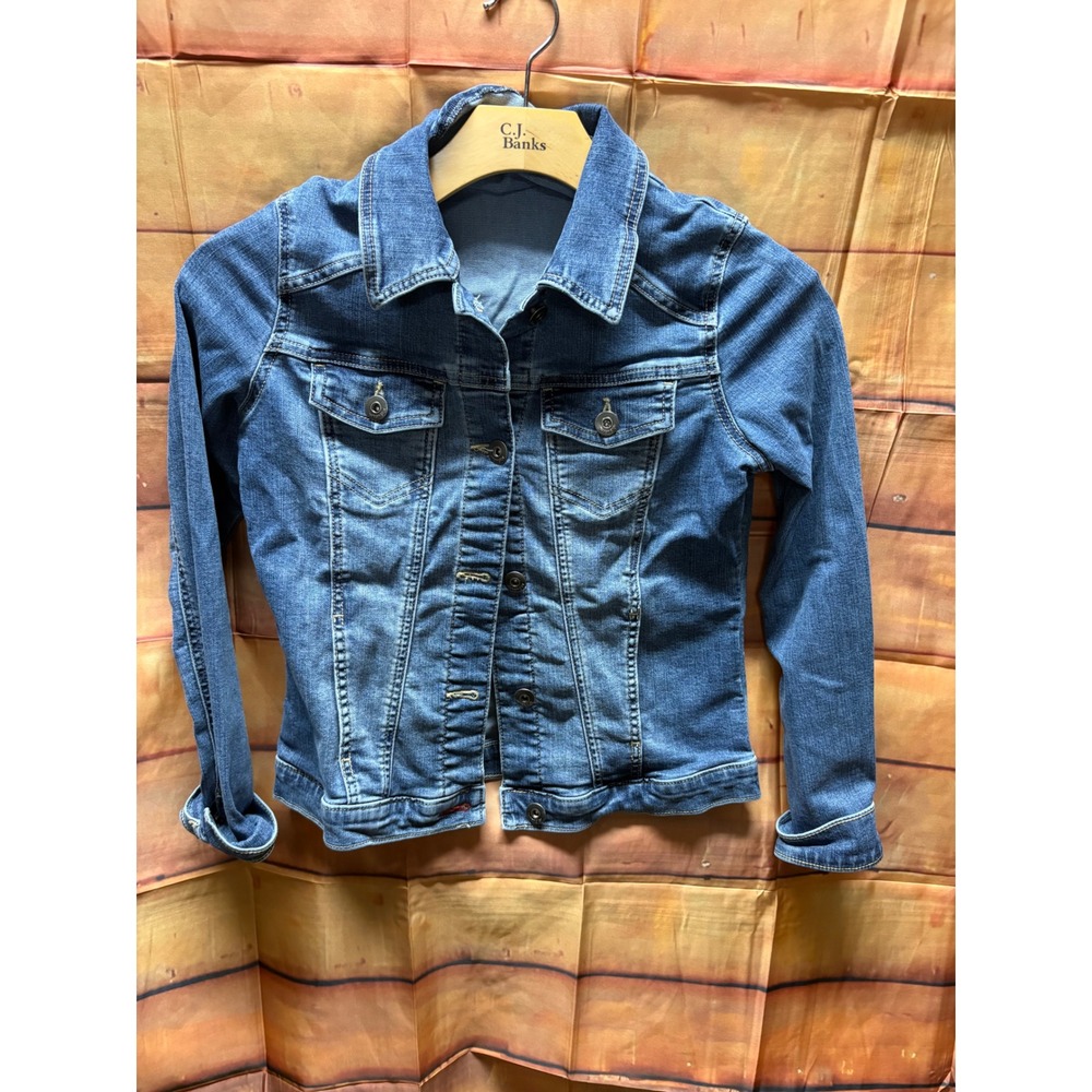 Wrangler Authentics Women's Stretch Denim Jacket Pockets Blue Size Small